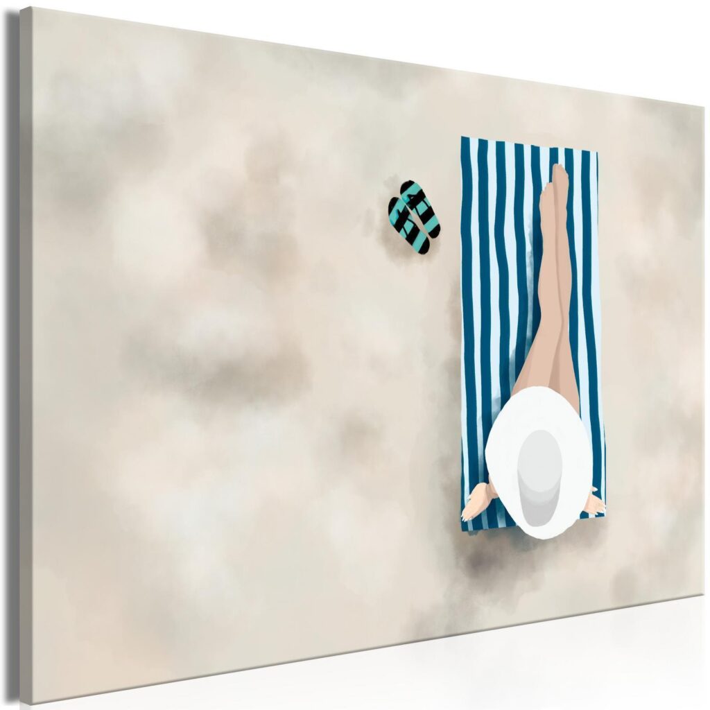 Schilderij - Lady on the Beach (1 Part) Wide - Afbeelding 2