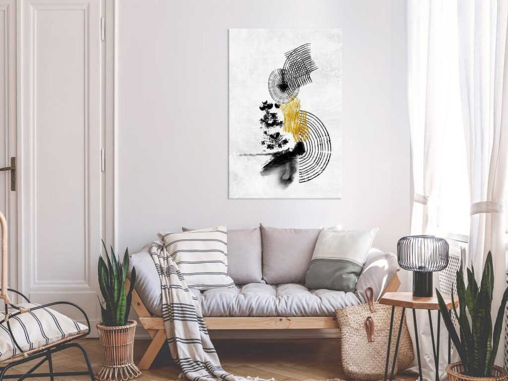 Schilderij - Landscape With the Sun (1 Part) Vertical - Afbeelding 2