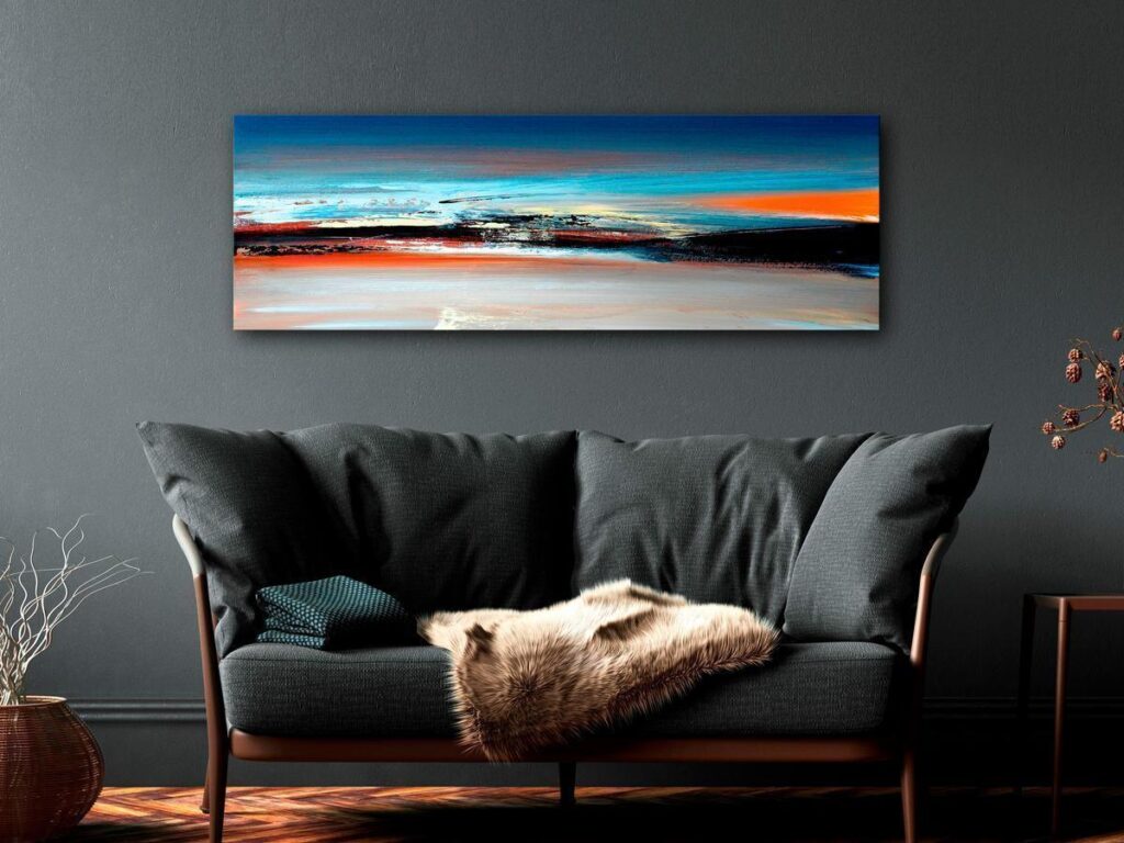 Schilderij - Landscape at Dawn (1 Part) Narrow - Afbeelding 2