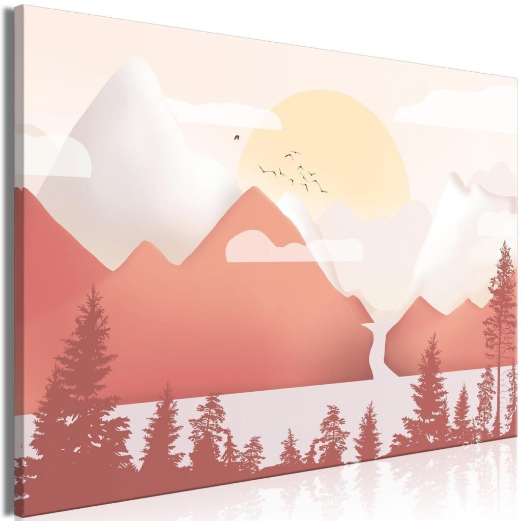 Schilderij - Landscape at Sunset (1 Part) Wide - Afbeelding 2
