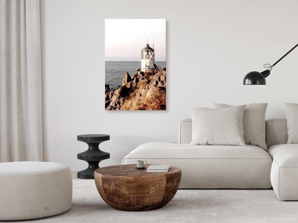 Schilderij - Lantern On The Cliff (1 Part) Vertical - Afbeelding 2