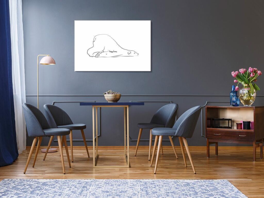Schilderij - Lazy Bear (1 Part) Wide