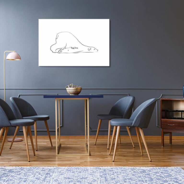 Schilderij - Lazy Bear (1 Part) Wide
