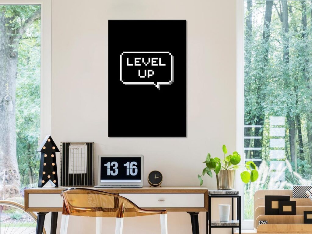 Schilderij - Level Up (1 Part) Vertical