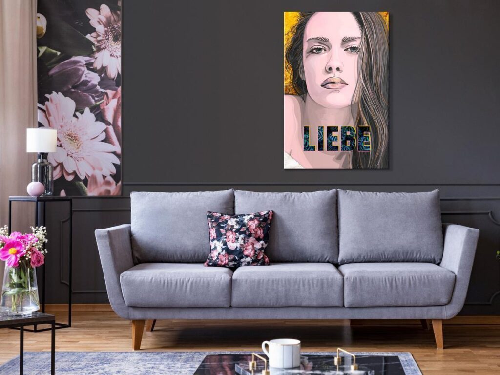 Schilderij - Liebe (1 Part) Vertical