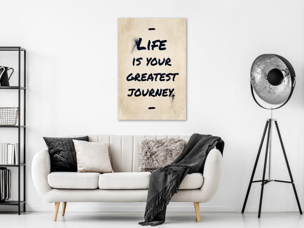 Schilderij - Life is Your Greates Journey (1 Part) Vertical - Afbeelding 2