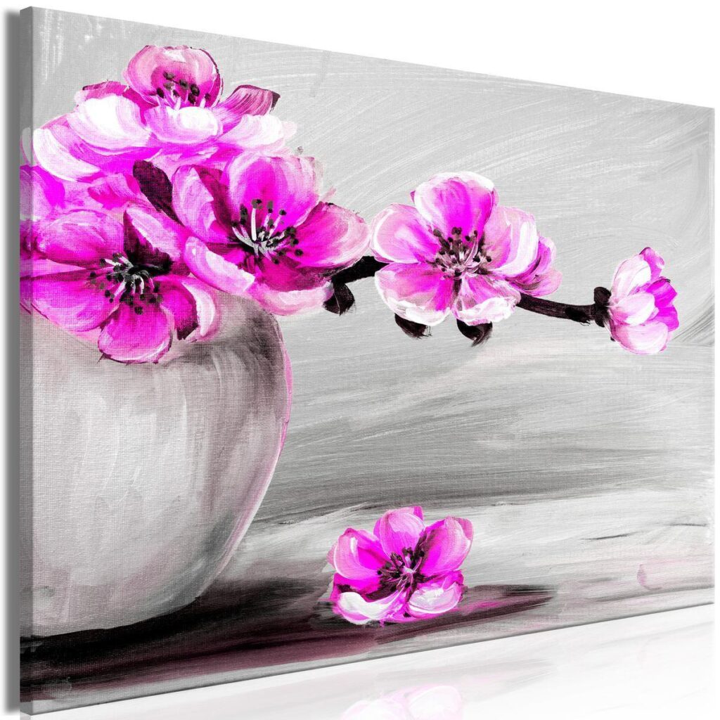 Schilderij - Lightness of Light (1 Part) Wide Pink