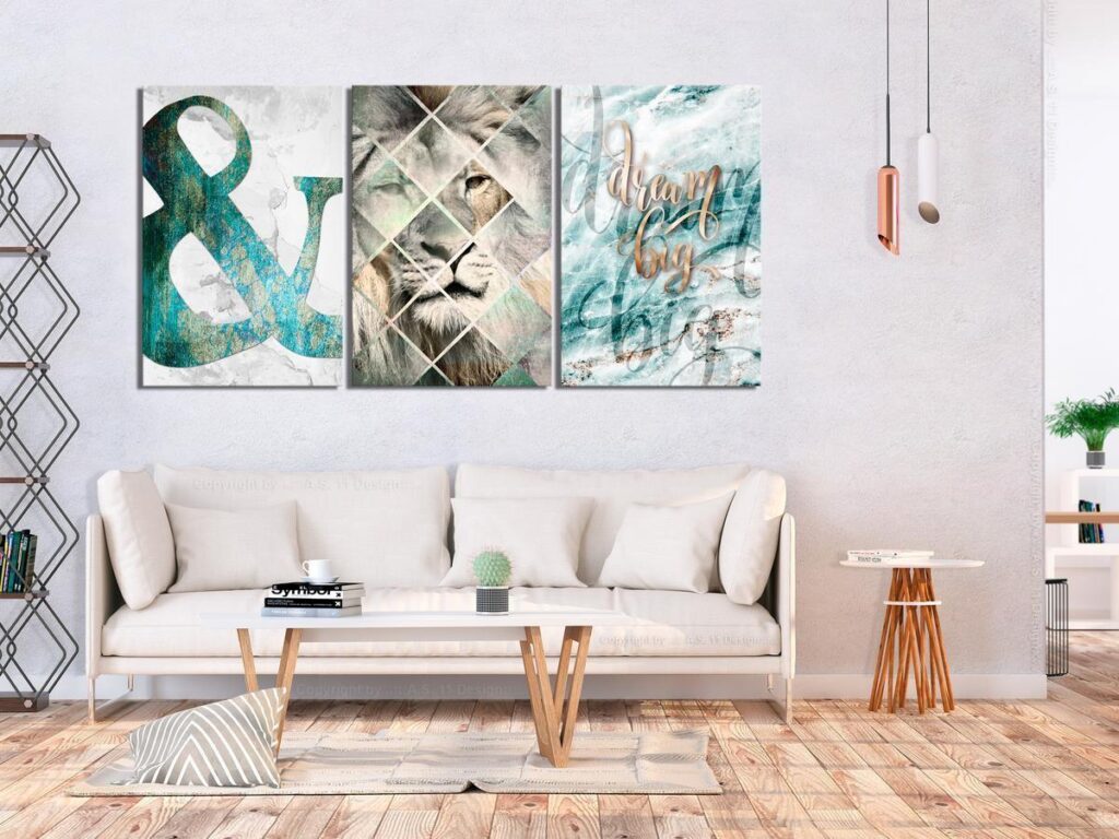 Schilderij - Lion Dreams (3 Part) - Afbeelding 2