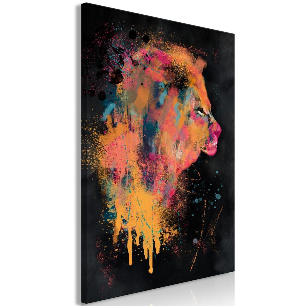Schilderij - Lion Humors (1 Part) Vertical - Afbeelding 2