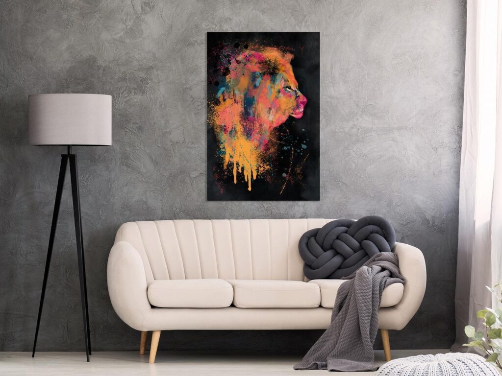 Schilderij - Lion Humors (1 Part) Vertical