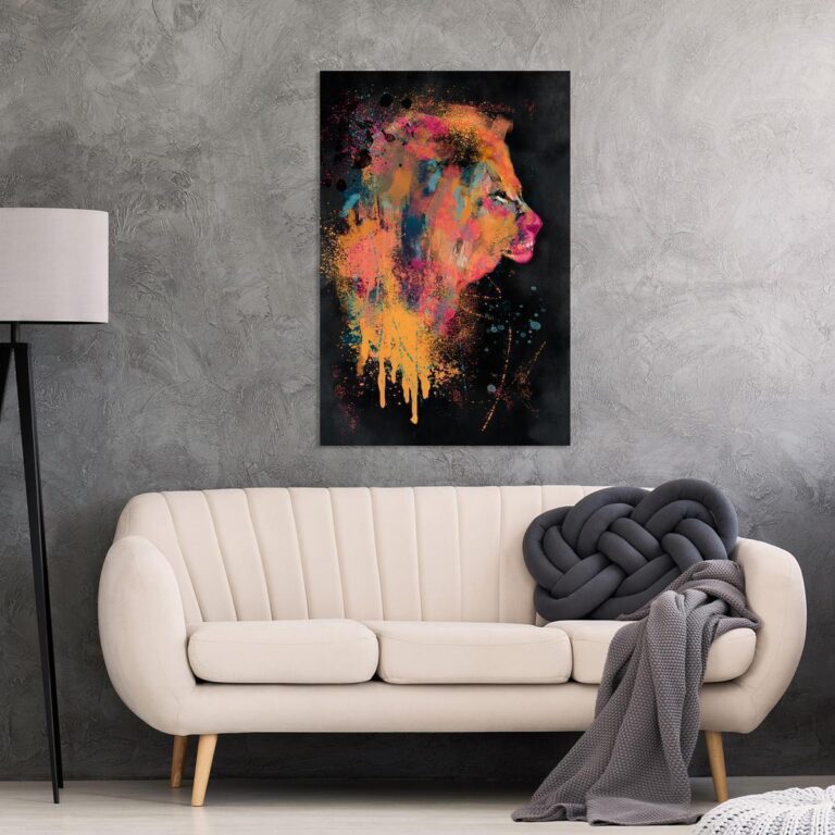 Schilderij - Lion Humors (1 Part) Vertical