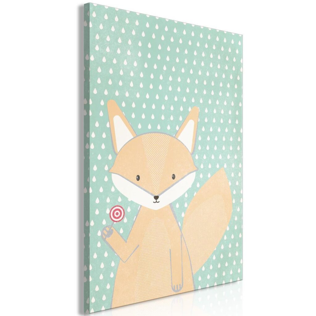 Schilderij - Little Fox (1 Part) Vertical - Afbeelding 2