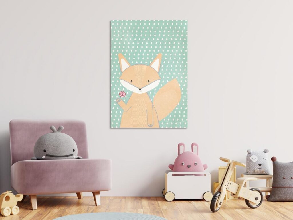 Schilderij - Little Fox (1 Part) Vertical