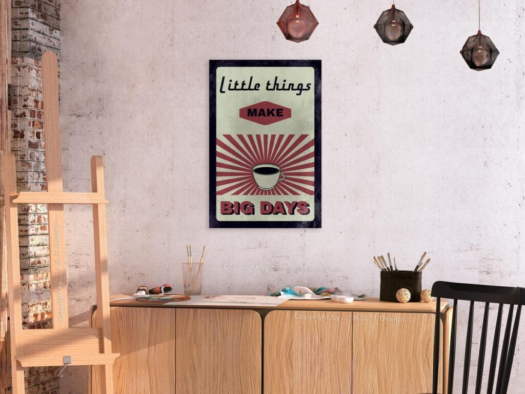 Schilderij - Little Things Big Days (1 Part) Vertical