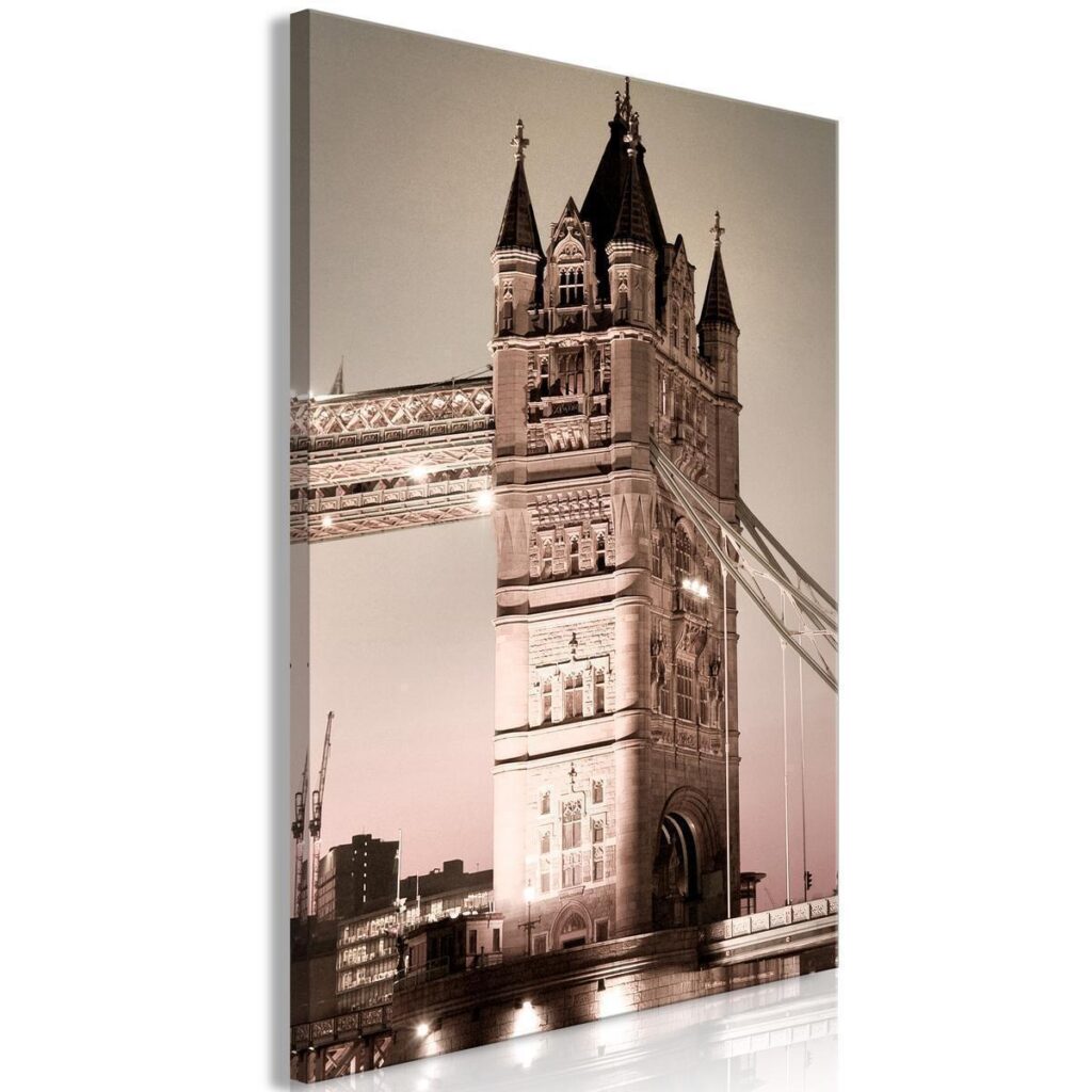 Schilderij - London Bridge (1 Part) Vertical - Afbeelding 2