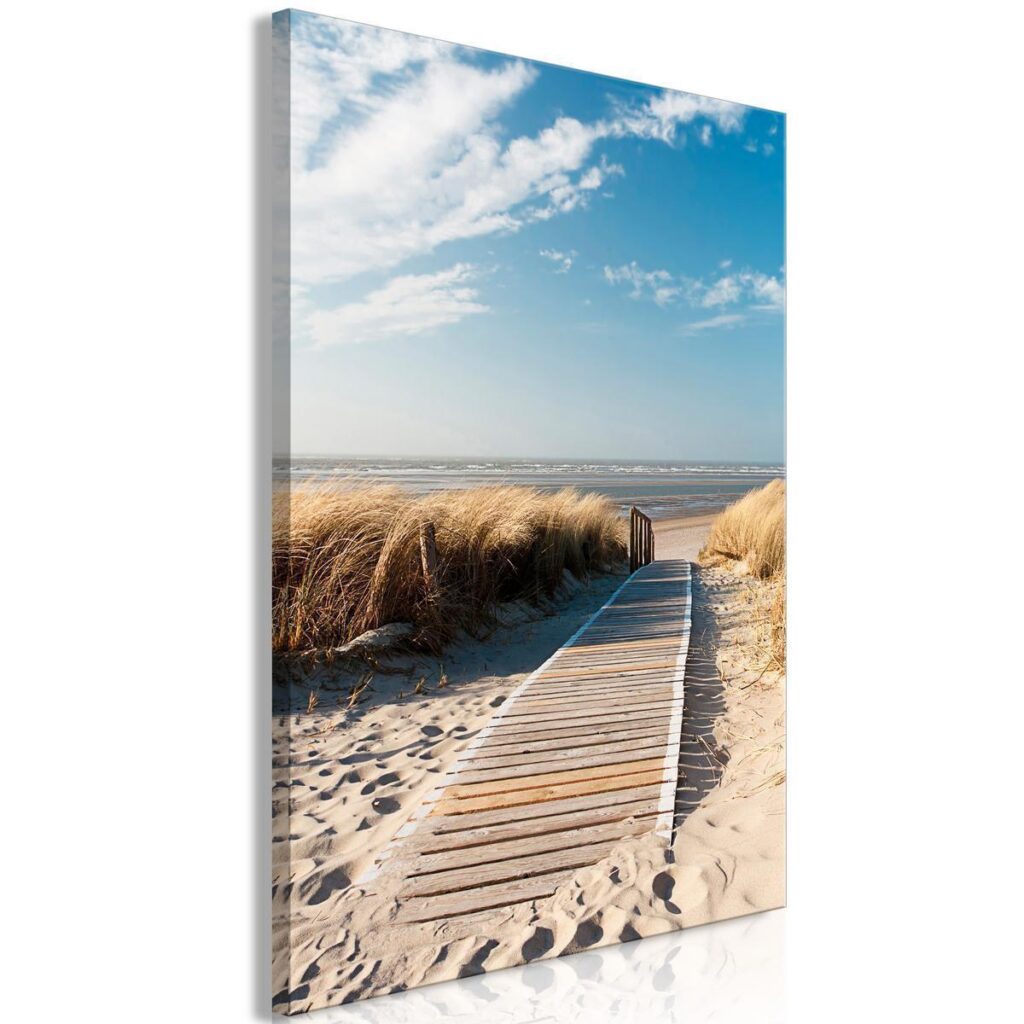 Schilderij - Lonely Beach (1 Part) Vertical - Afbeelding 2
