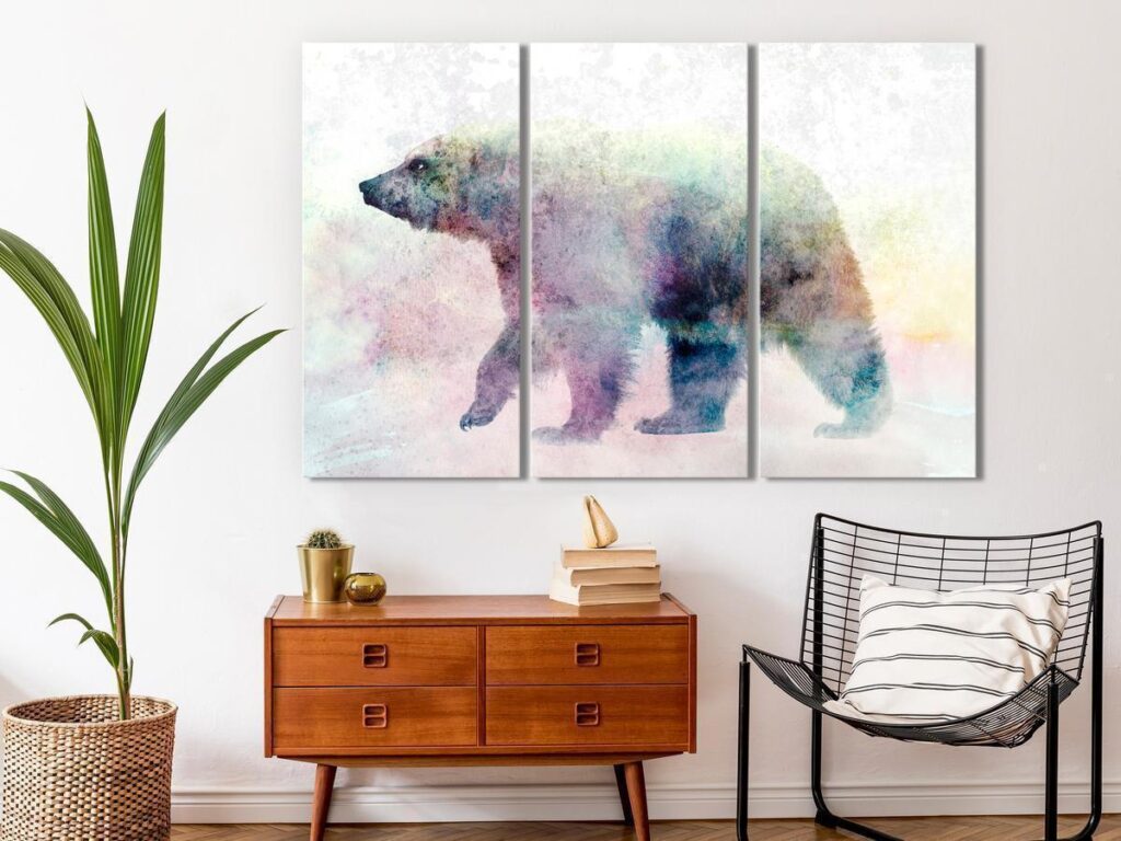 Schilderij - Lonely Bear (3 Parts) - Afbeelding 2