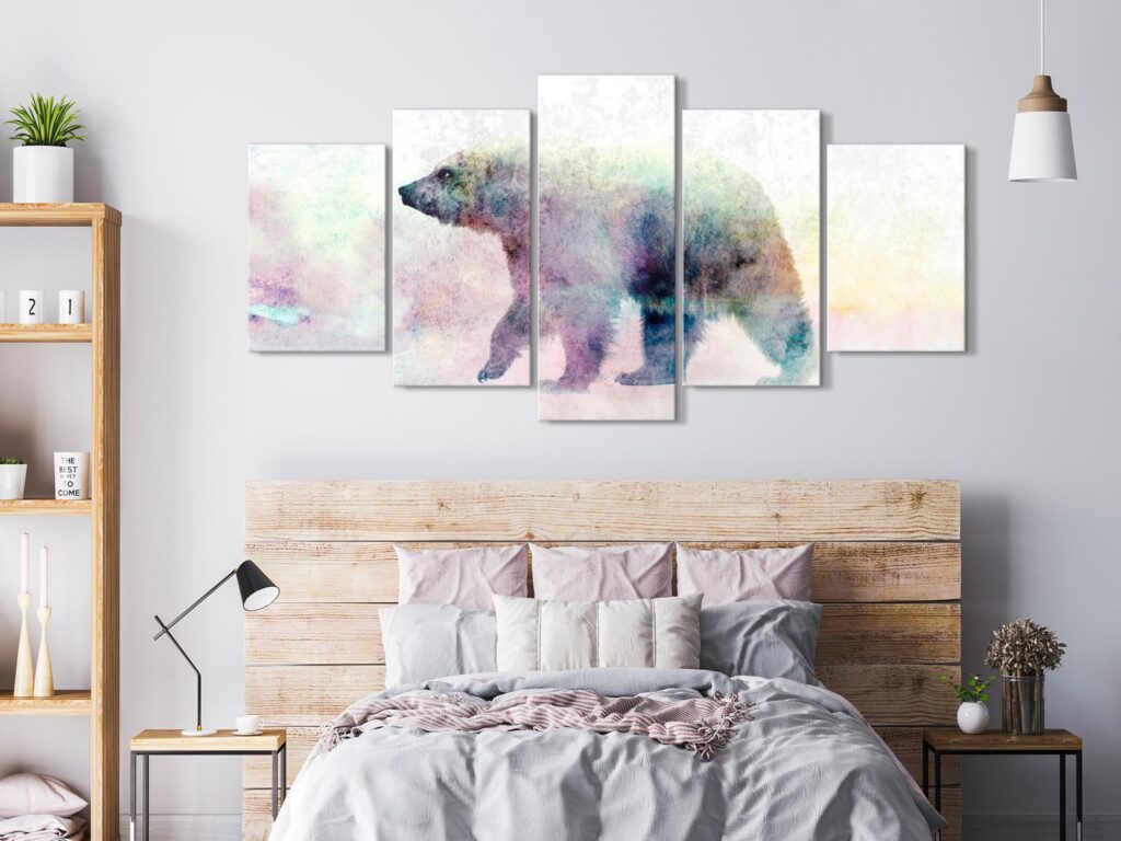 Schilderij - Lonely Bear (5 Parts) Wide - Afbeelding 2