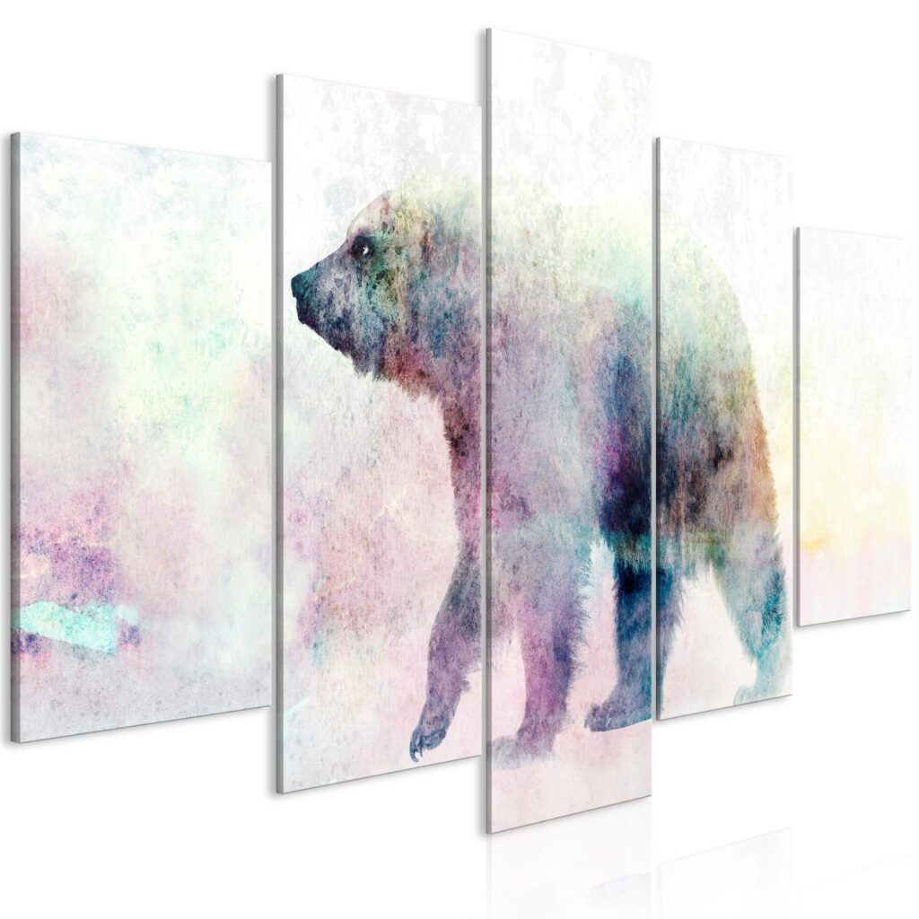 Schilderij - Lonely Bear (5 Parts) Wide