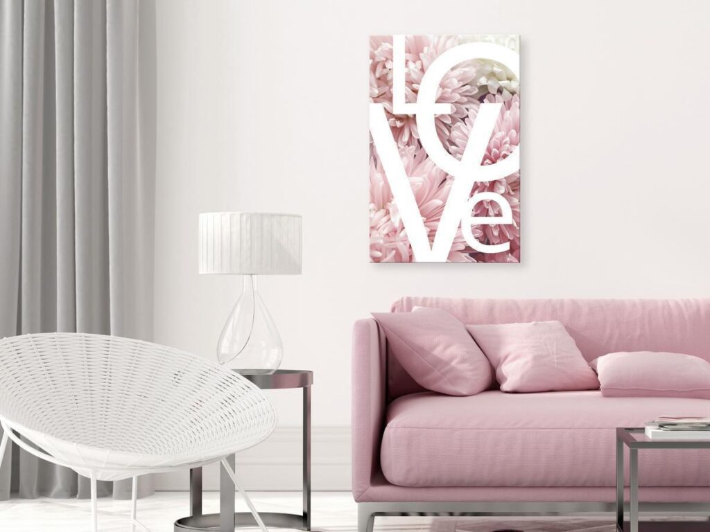 Schilderij - Love - Letters (1 Part) Vertical