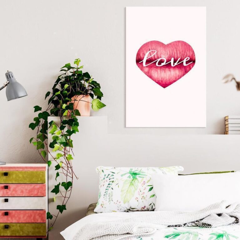 Schilderij - Love Lips (1 Part) Vertical