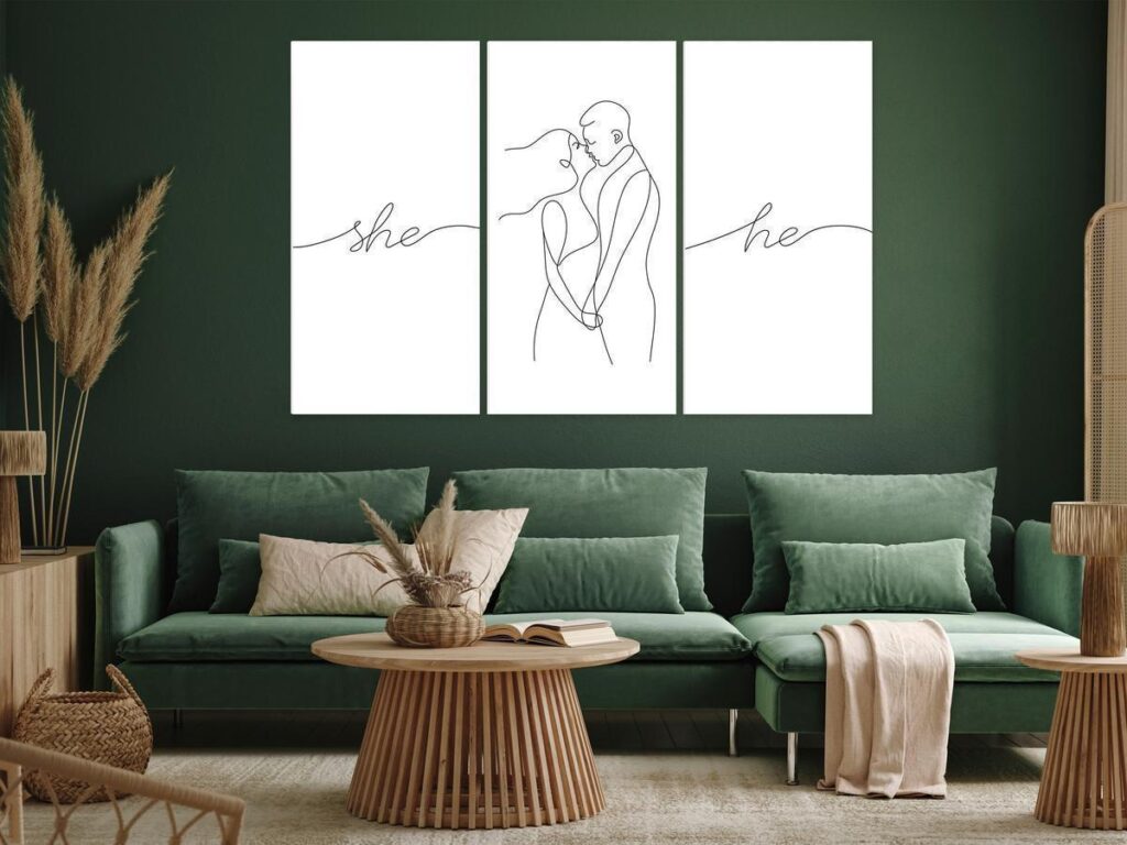 Schilderij - Love Triptych (3 Parts) - Afbeelding 2