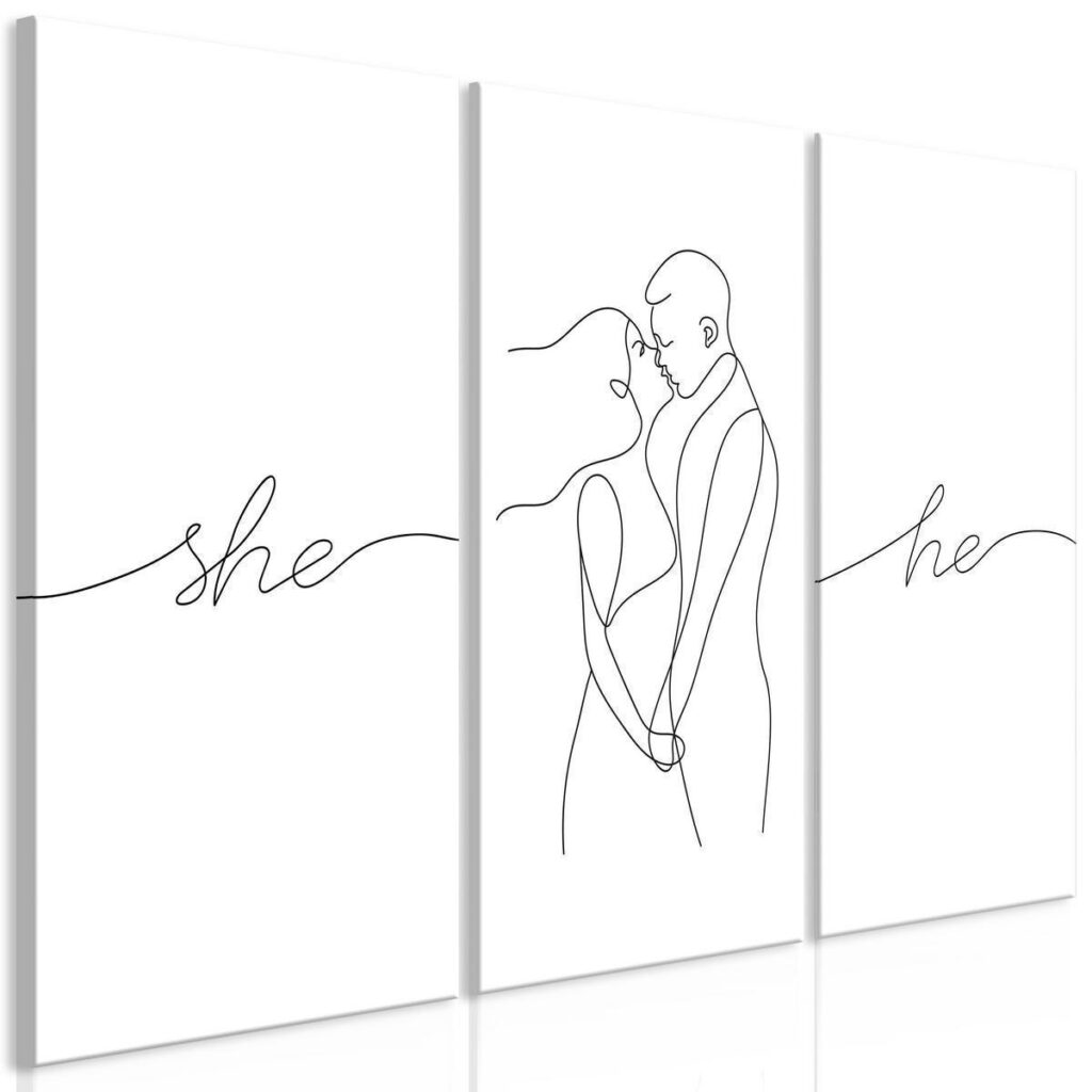 Schilderij - Love Triptych (3 Parts)