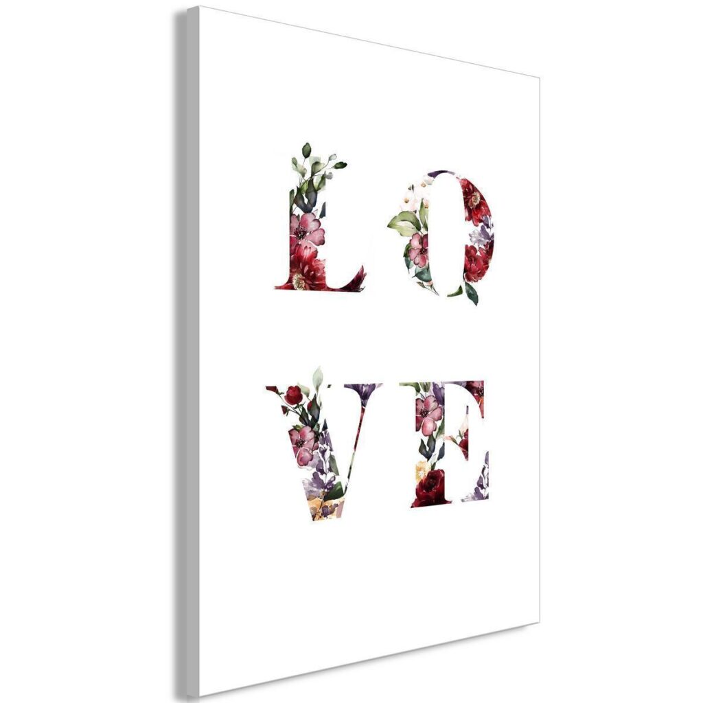Schilderij - Love in Flowers (1 Part) Vertical - Afbeelding 2