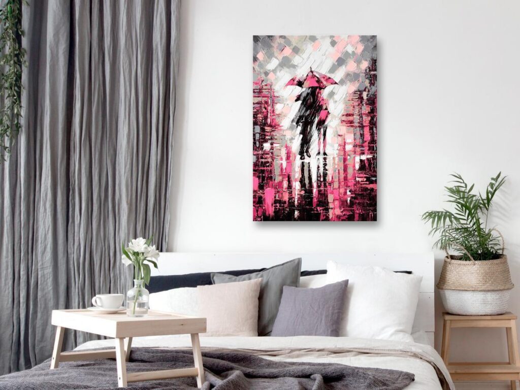 Schilderij - Lovers in Colour (1 Part) Vertical Pink