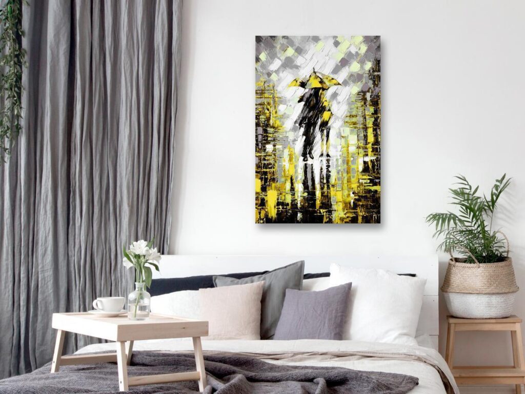 Schilderij - Lovers in Colour (1 Part) Vertical Yellow