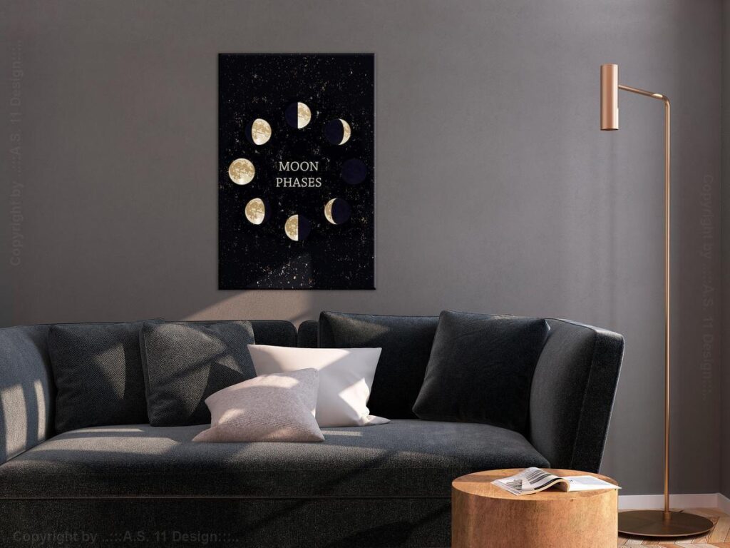 Schilderij - Lunar Cycle (1 Part) Vertical
