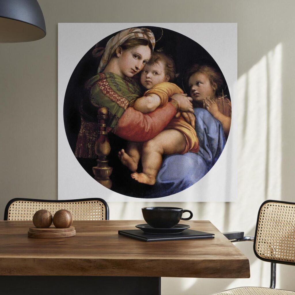 Schilderij - Madonna on a Chair