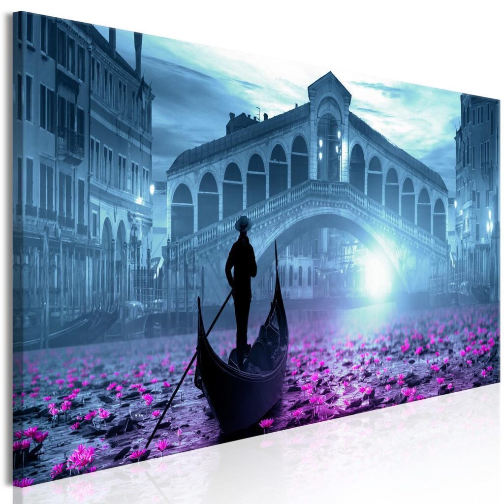 Schilderij - Magic Venice (1 Part) Narrow Blue - Afbeelding 2