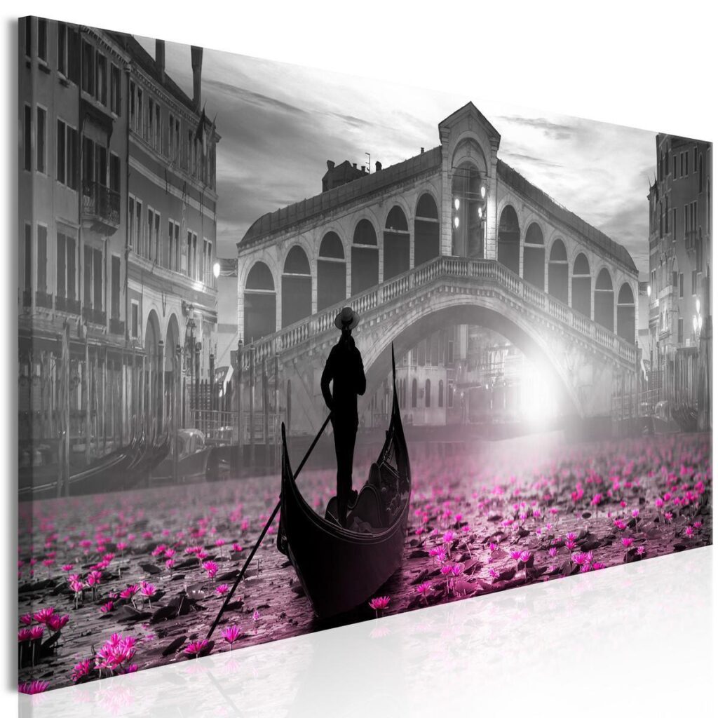 Schilderij - Magic Venice (1 Part) Narrow Grey - Afbeelding 2