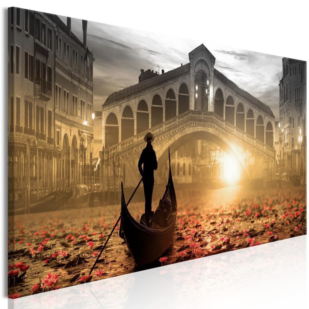 Schilderij - Magic Venice (1 Part) Narrow Orange - Afbeelding 2