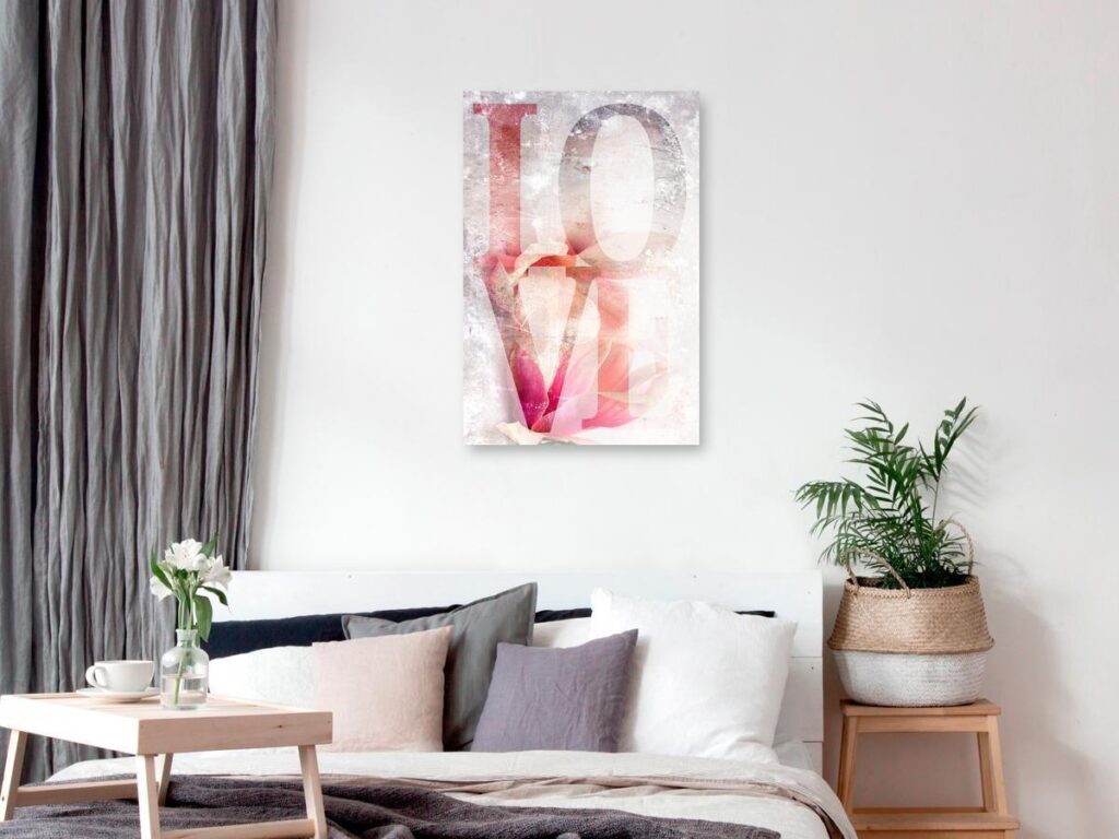 Schilderij - Magnolia Love (1 Part) Vertical