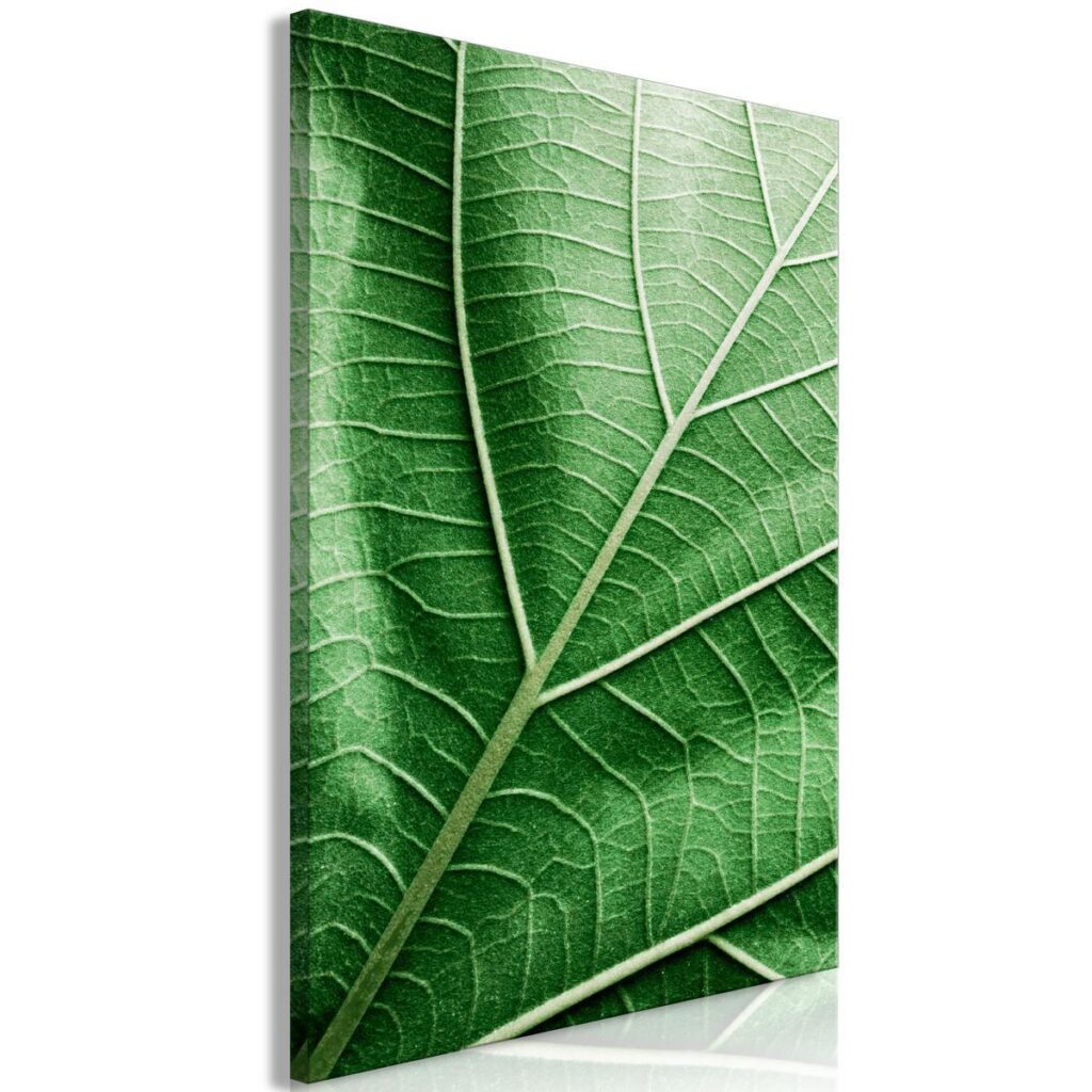 Schilderij - Malachite Leaf (1 Part) Vertical - Afbeelding 2