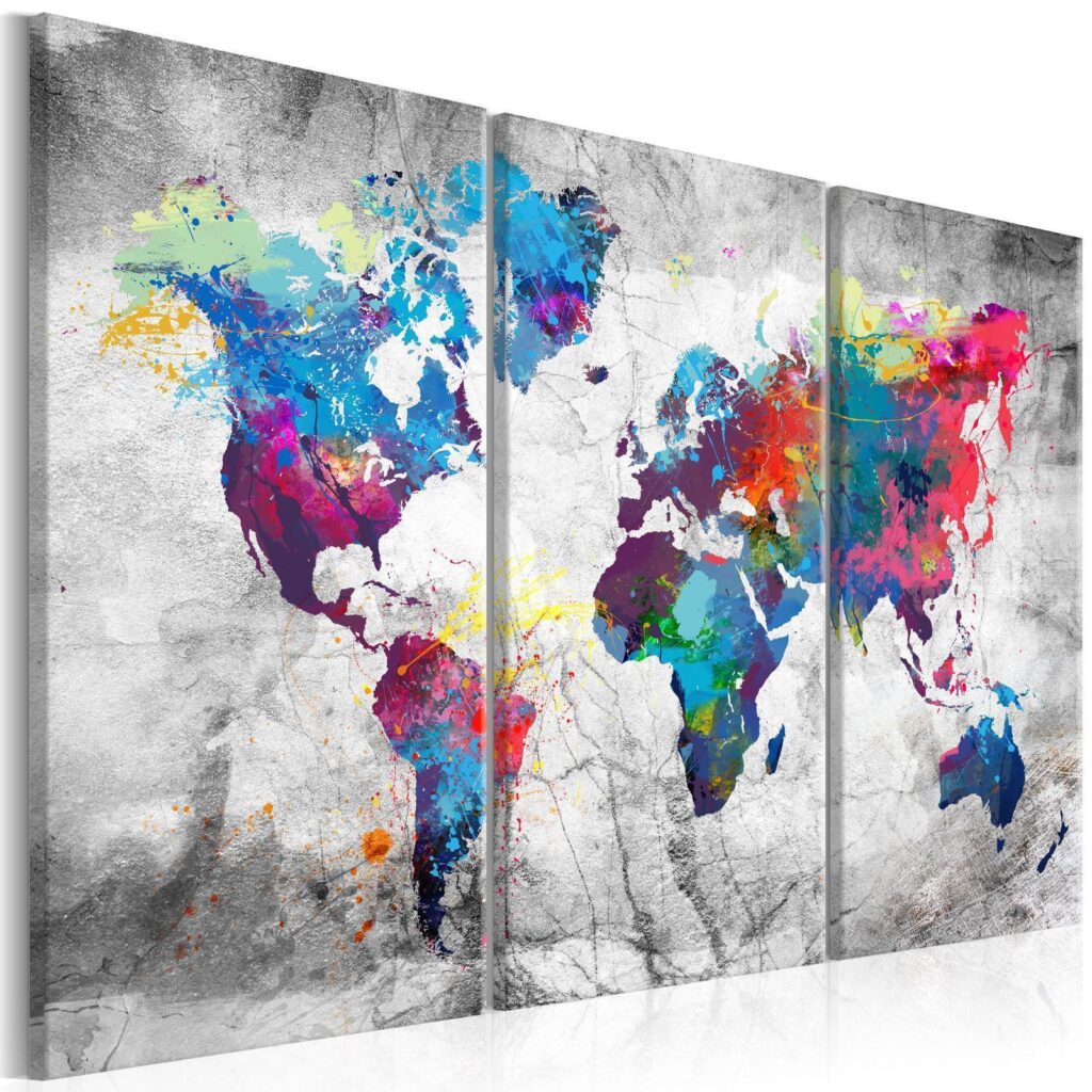 Schilderij - Maps: Grey Style - Afbeelding 2