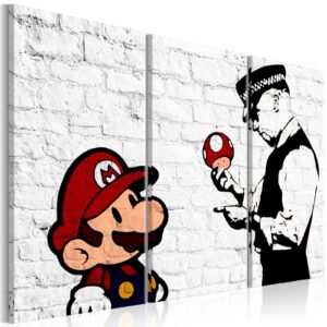 Schilderij - Mario Bros (Banksy)