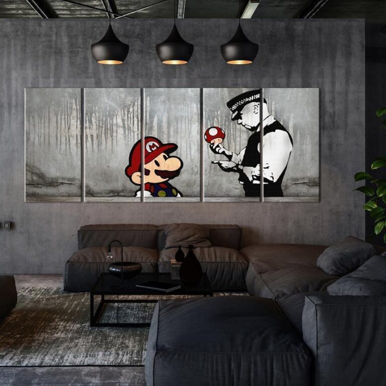 Schilderij - Mario Bros on Concrete