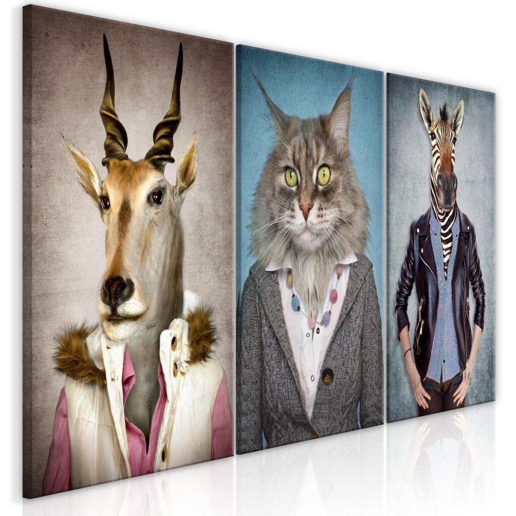 Schilderij - Menagerie (3 Parts) - Afbeelding 2