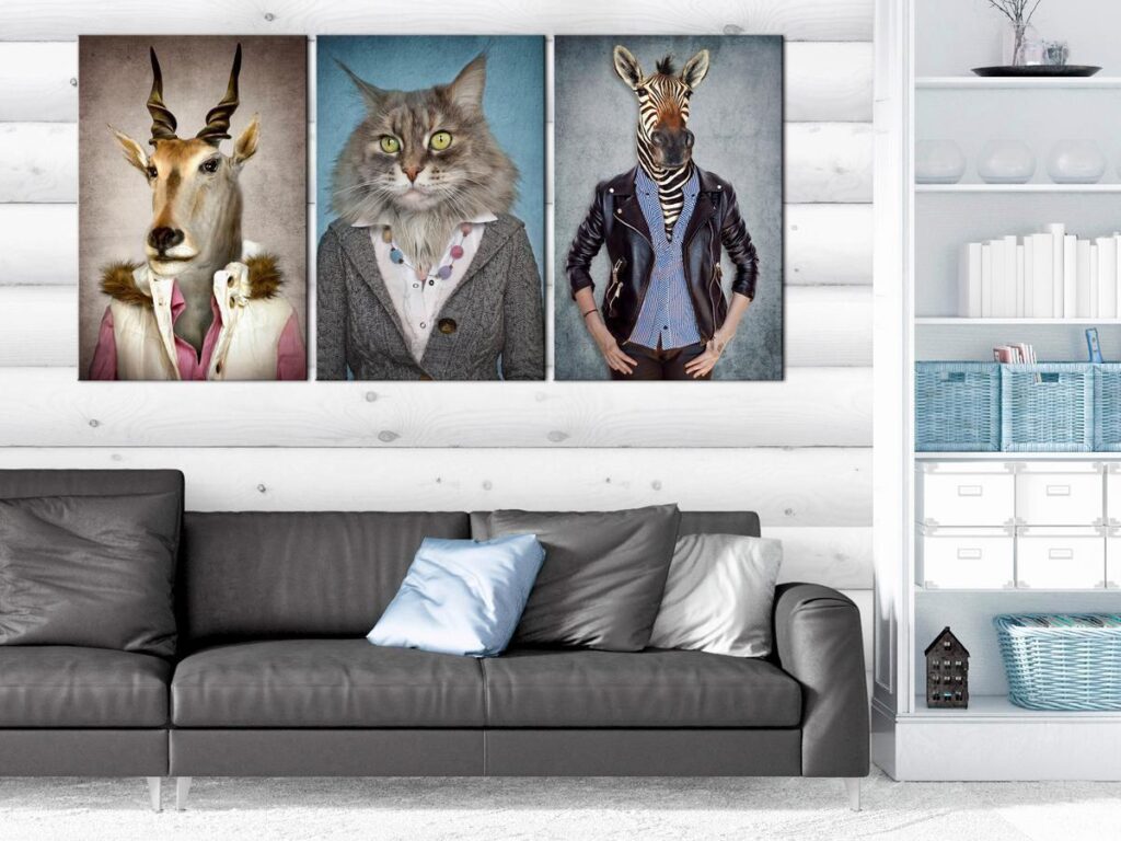Schilderij - Menagerie (3 Parts)