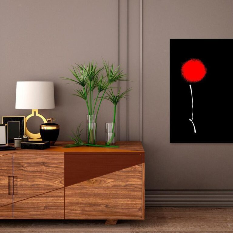 Schilderij - Minimalist Flower (1 Part) Vertical