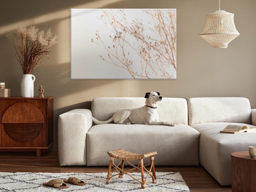 Schilderij - Minimalist Twig (1 Part) Wide
