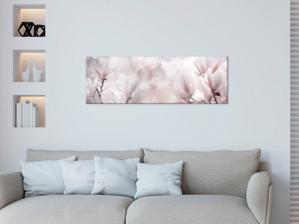 Schilderij - Misty Flowers (1 Part) Narrow