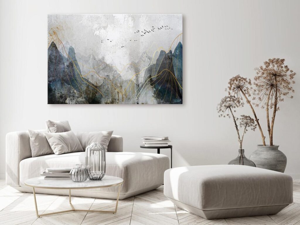 Schilderij - Misty Mountain Pass (1 Part) Wide