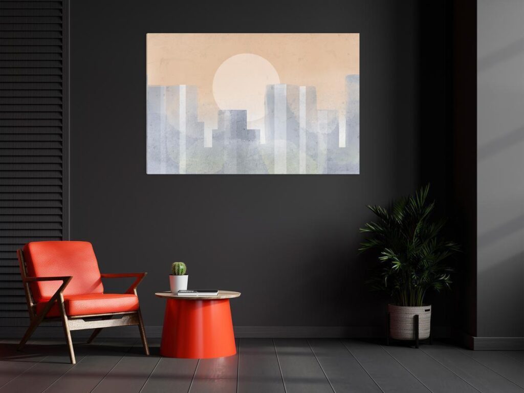 Schilderij - Modern City (1 Part) Wide - Second Variant - Afbeelding 2