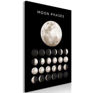 Schilderij - Moon Phases (1 Part) Vertical