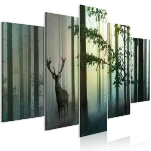 Schilderij - Morning (5 Parts) Wide Green