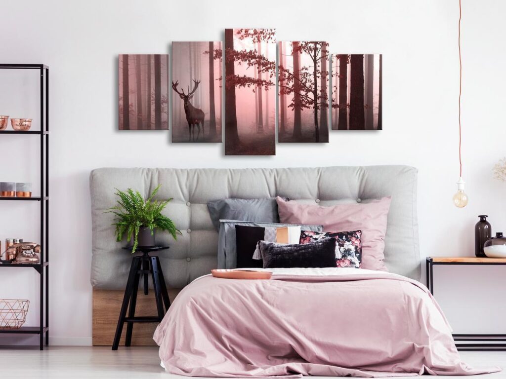 Schilderij - Morning (5 Parts) Wide Pink - Afbeelding 2